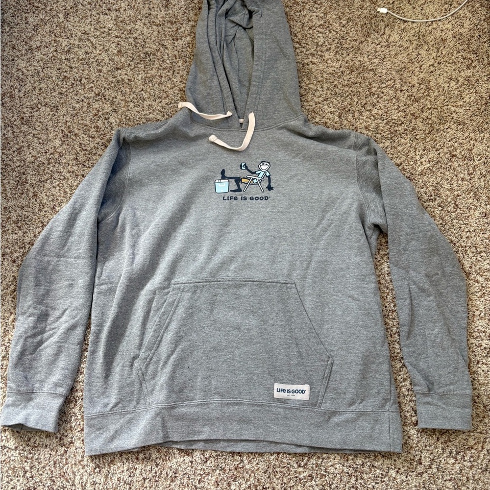 Life Is Good Heather Gray Hoodie